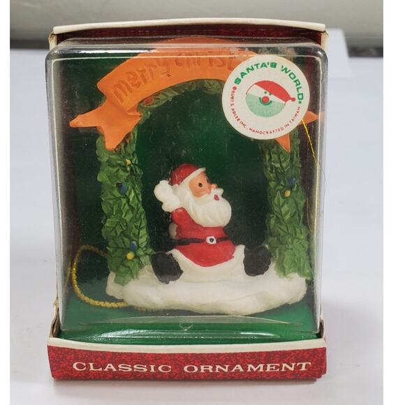 Vintage Santa's World Classic Ornament Santa Playing in Snow - Picture 1 of 4